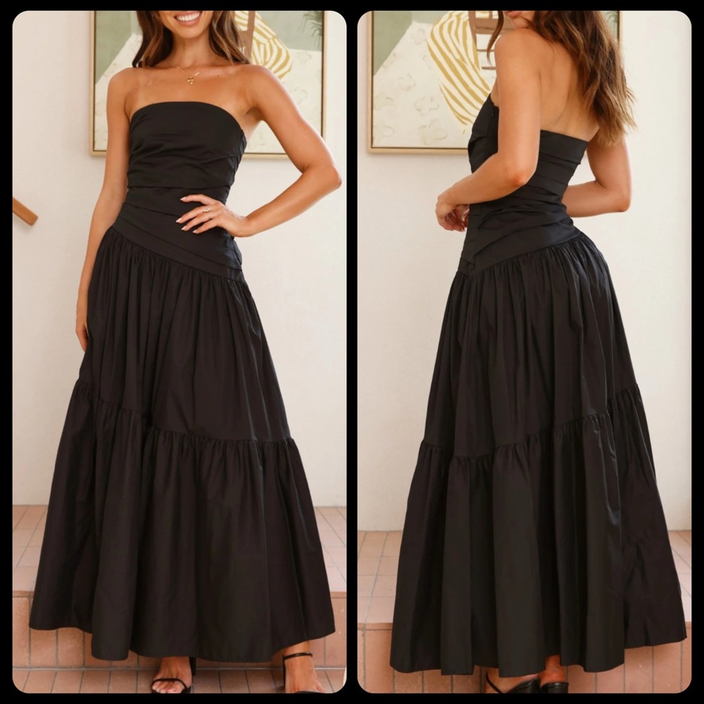 🍒NWT Billy J Lola Strapless Maxi Dress. Black. Size: 10 - Picture 1 of 13